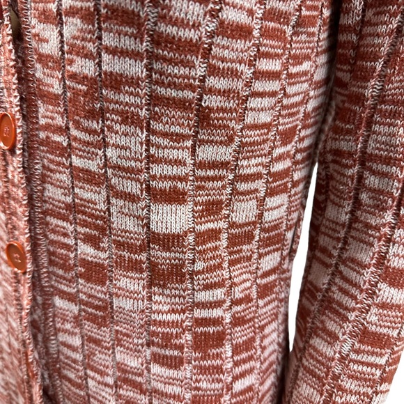 Vintage 70s Woolco Stroller Space Dye Cardigan Sweater with Pockets Womens S - Picture 5 of 7